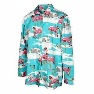 Nick &‎ Nora XL Womens Christmas Flamingo Camper Novelty Pajama Top Sleep Shirt